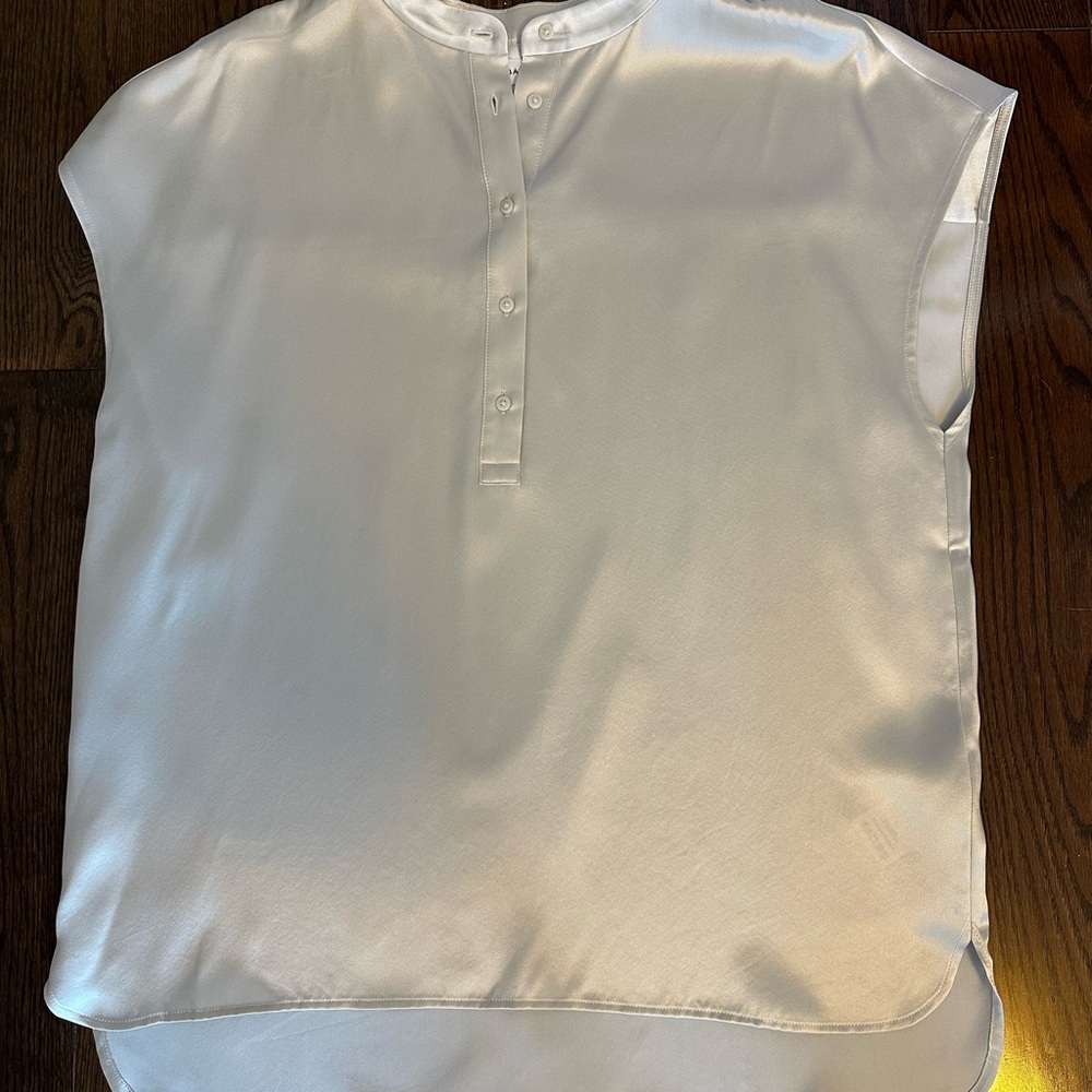 100% silk aritzia blouse in oyster colour